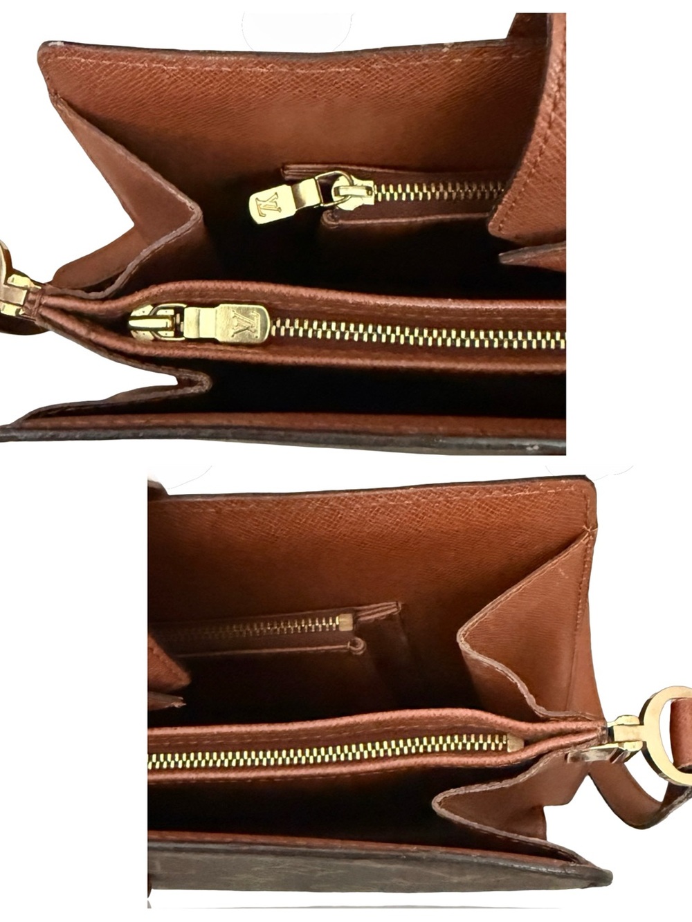 Louis Vuitton Monogram Crossbody Bag Brown Leather Trim Monogram Courcelles - Picture 16 of 17